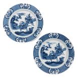 A Pair of Blue and White Plates