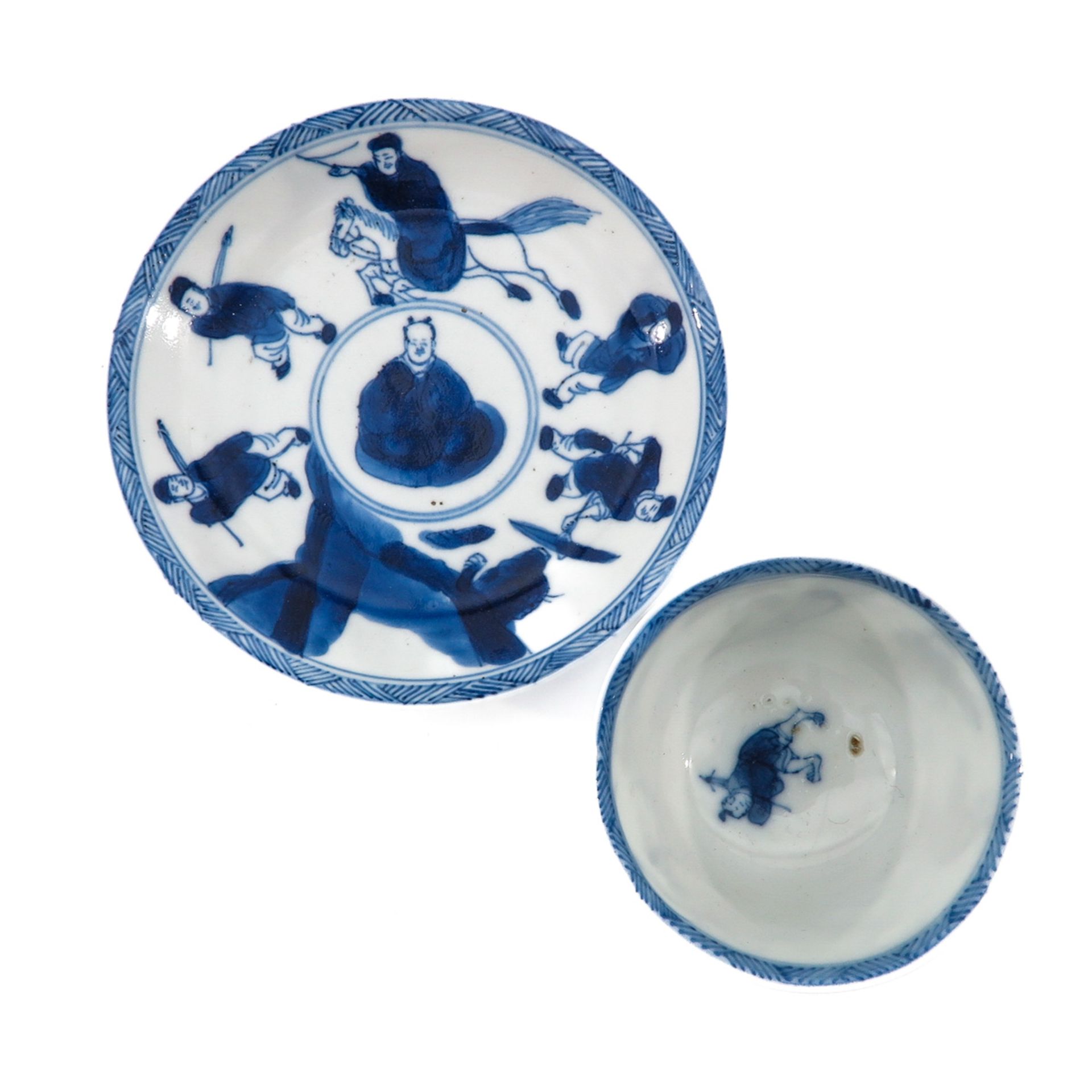 A Blue and White Cups and Saucer - Bild 5 aus 9