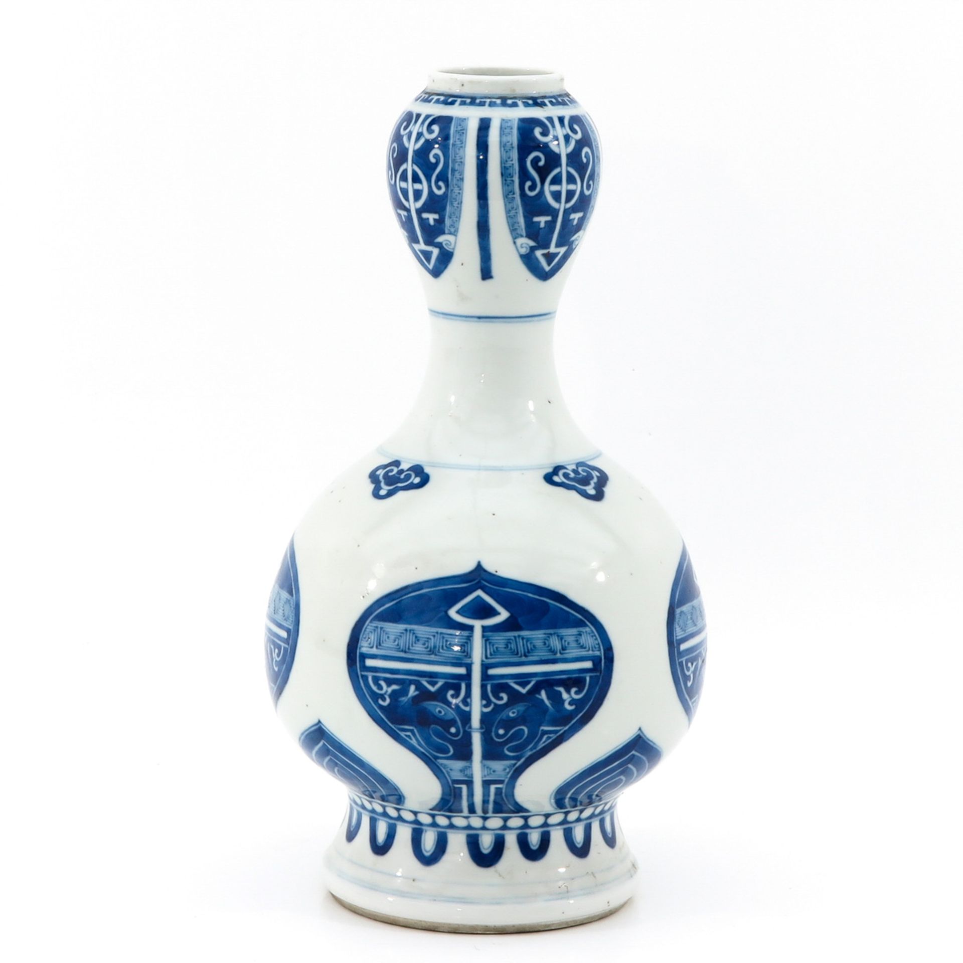 A Blue and White Garlic Mouth Vase