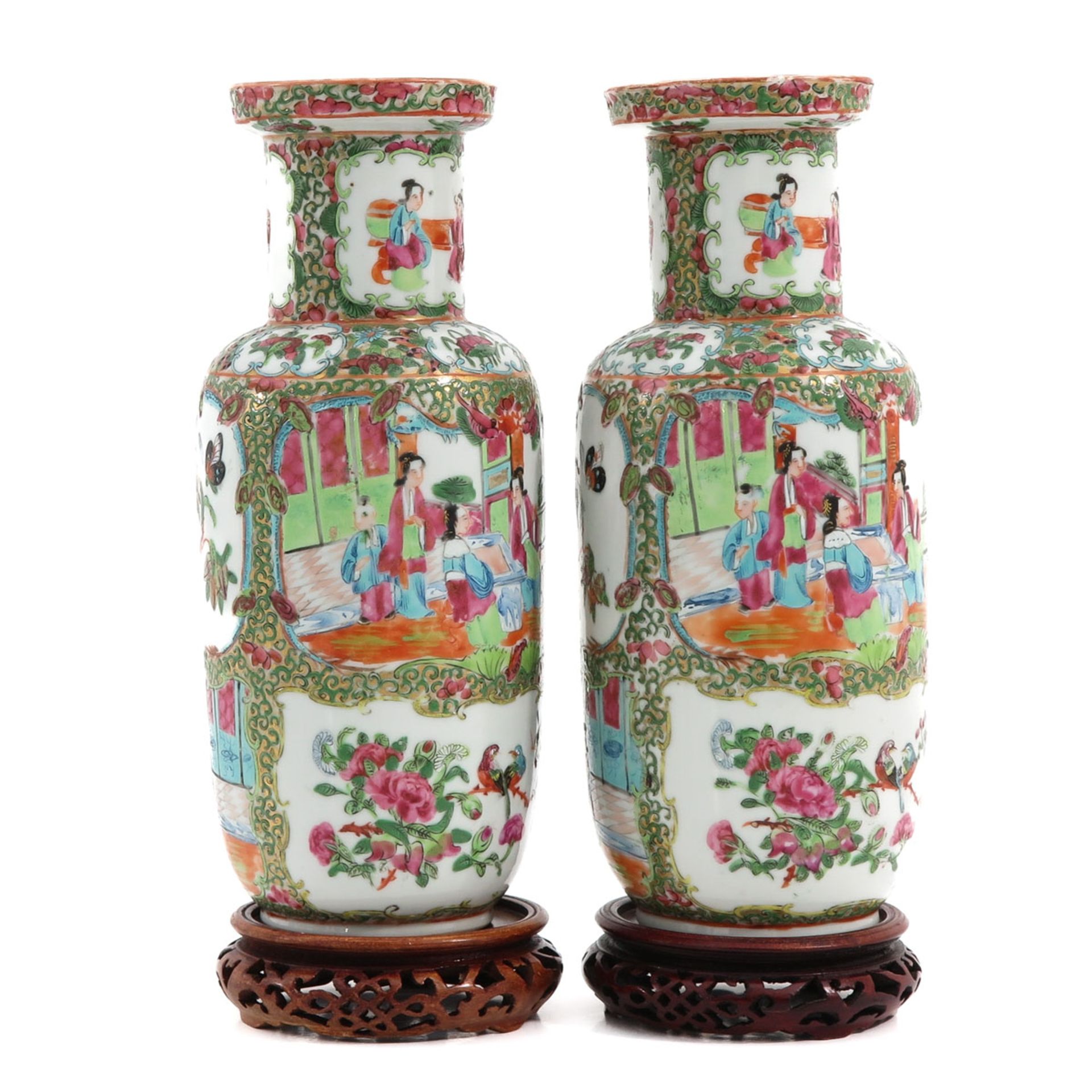 A Pair of Cantonese Vases - Bild 4 aus 9