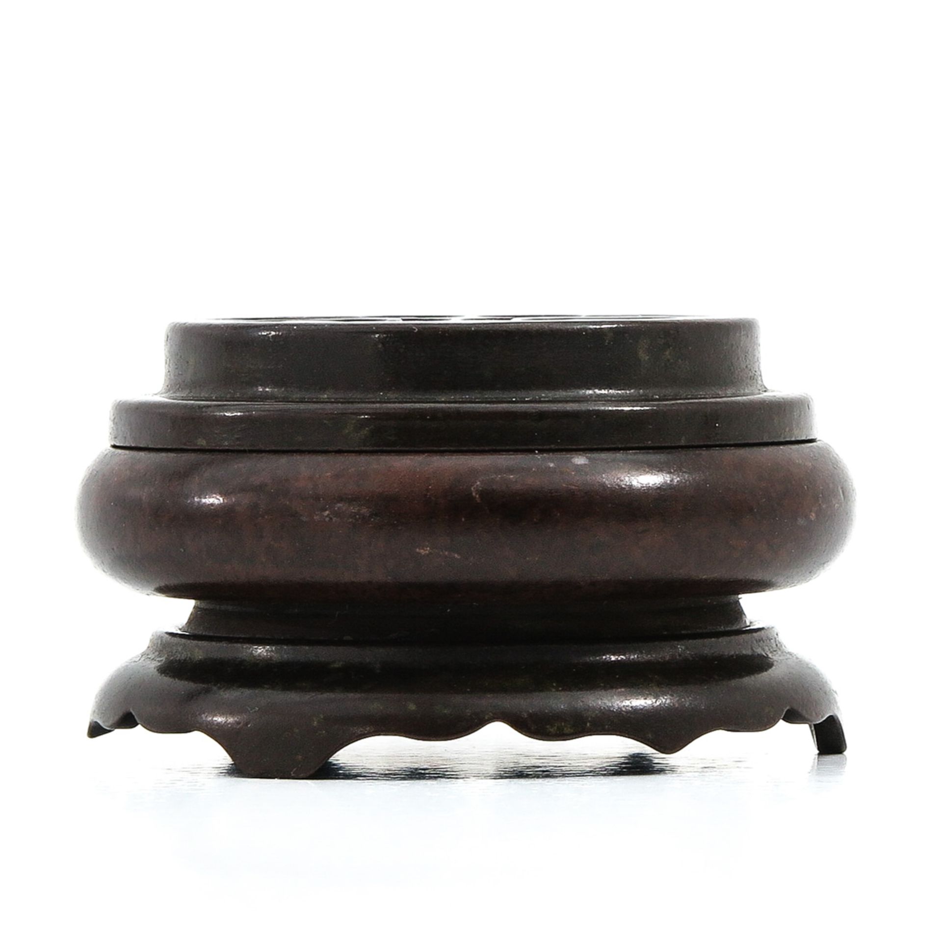 A Bronze Censer on Base with Cover - Bild 3 aus 8