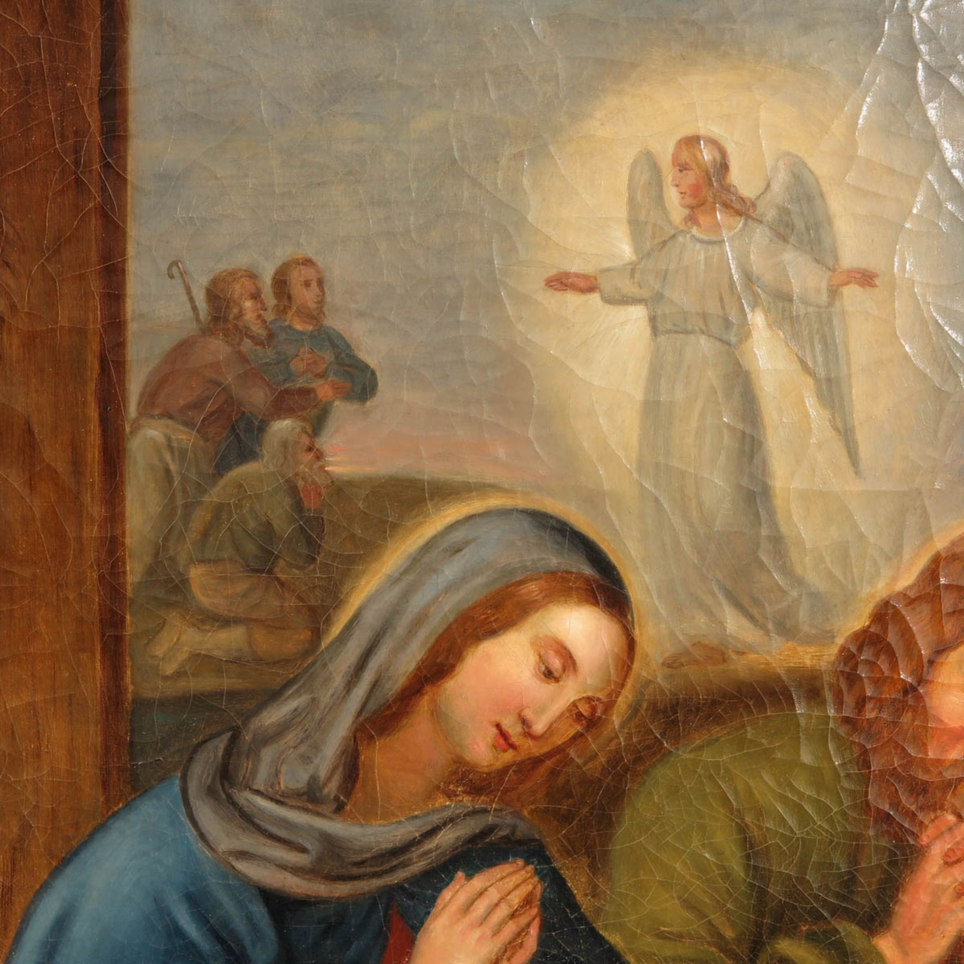 An Oil on Canvas Depicting Maria, Joseph and Child - Bild 3 aus 5