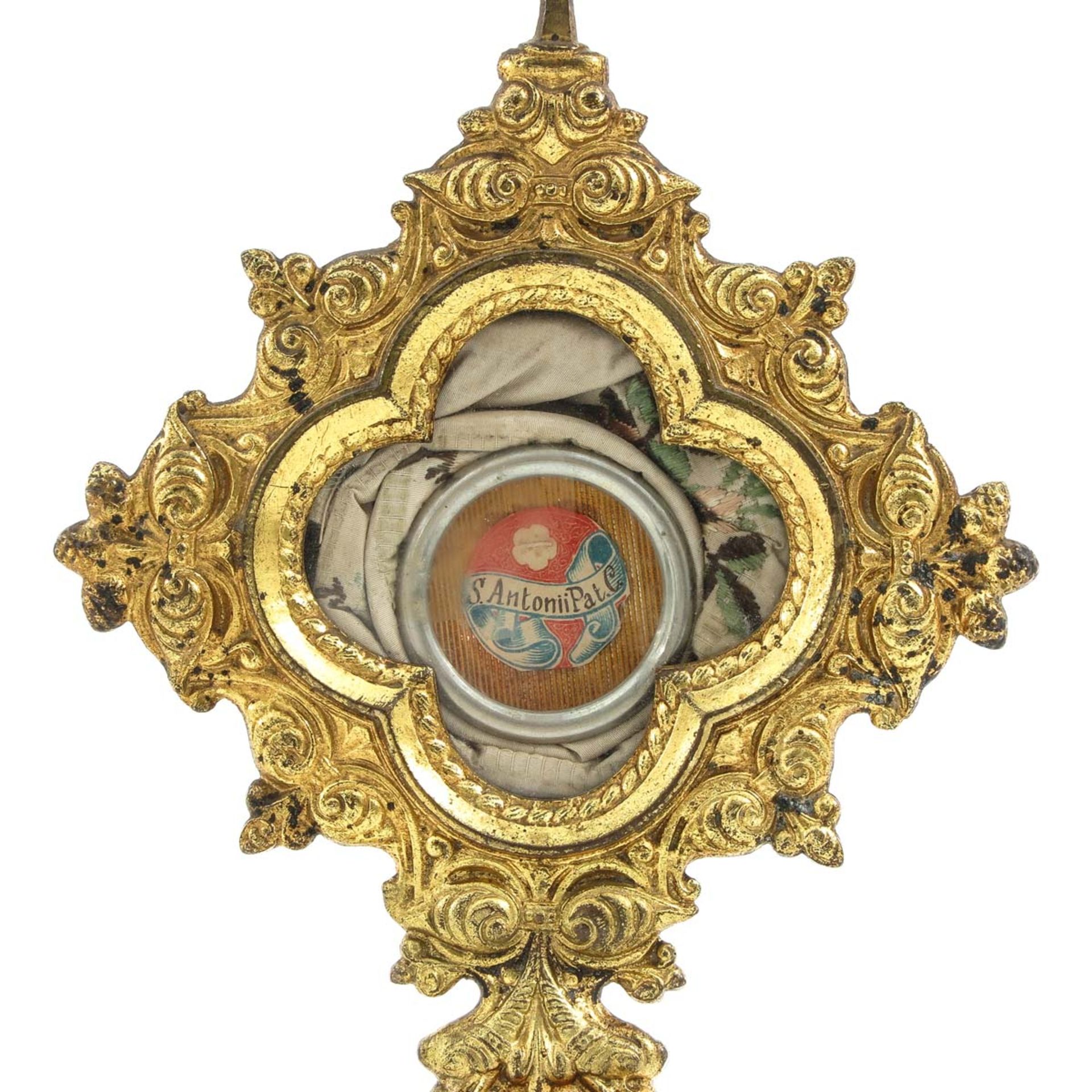 A Bronze Relic Holder with Relic of St. Antoni - Image 7 of 8