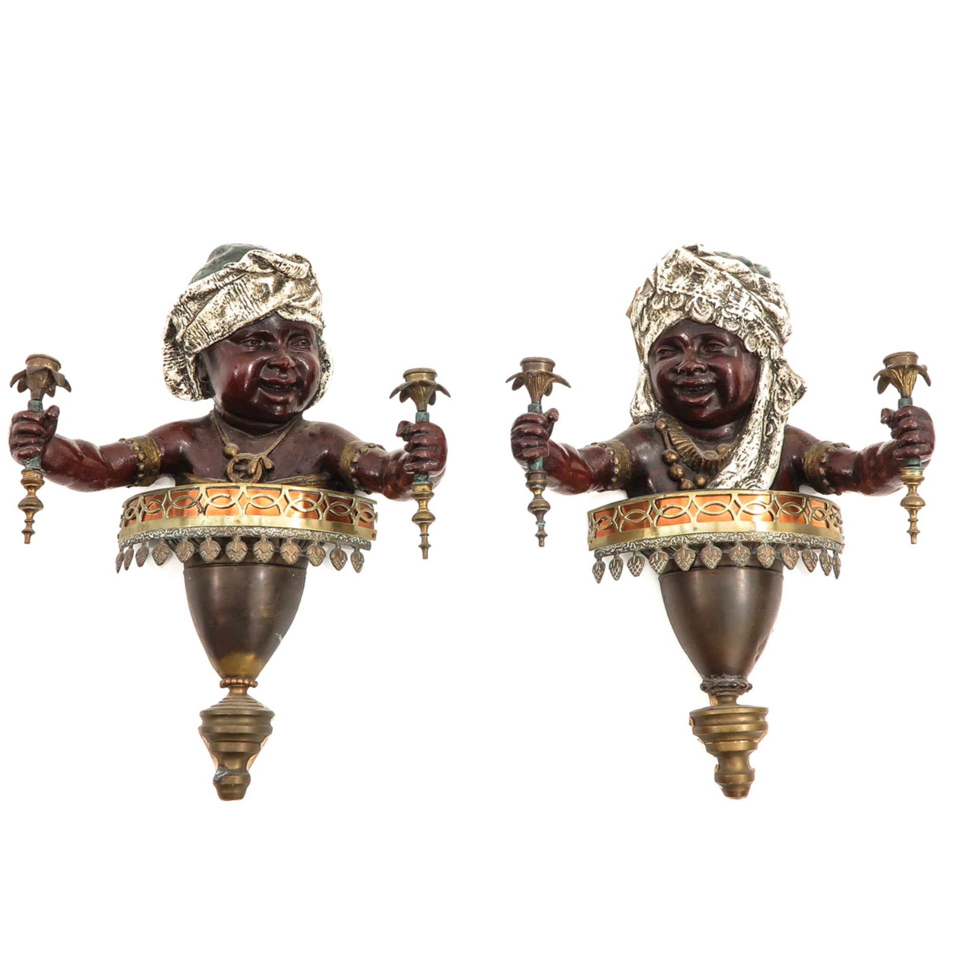 A Pair of Bronze Wall Sconces