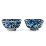 A Pair of Blue and White Bowls