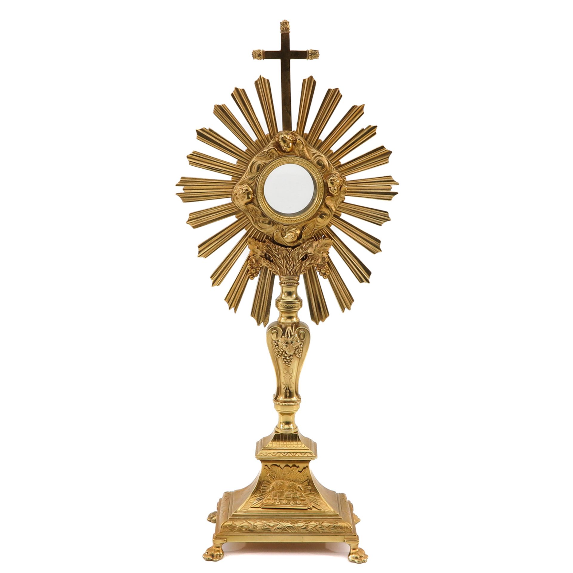 A Gold Plated Copper Monstrance