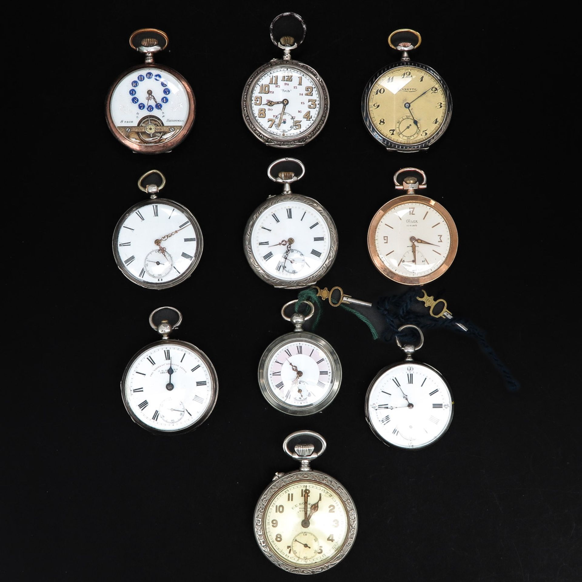 A Collection of 10 Pocket Watches