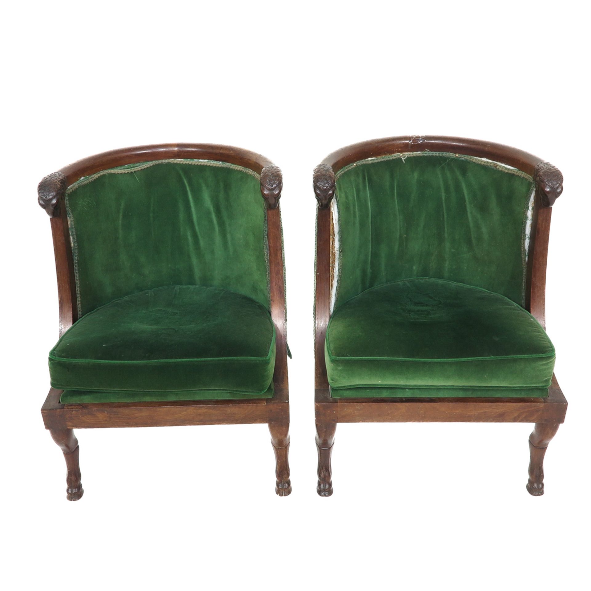 A Rare Pair of Mahogany Henri Jacob Bergeres Circa 1800 - Bild 5 aus 8