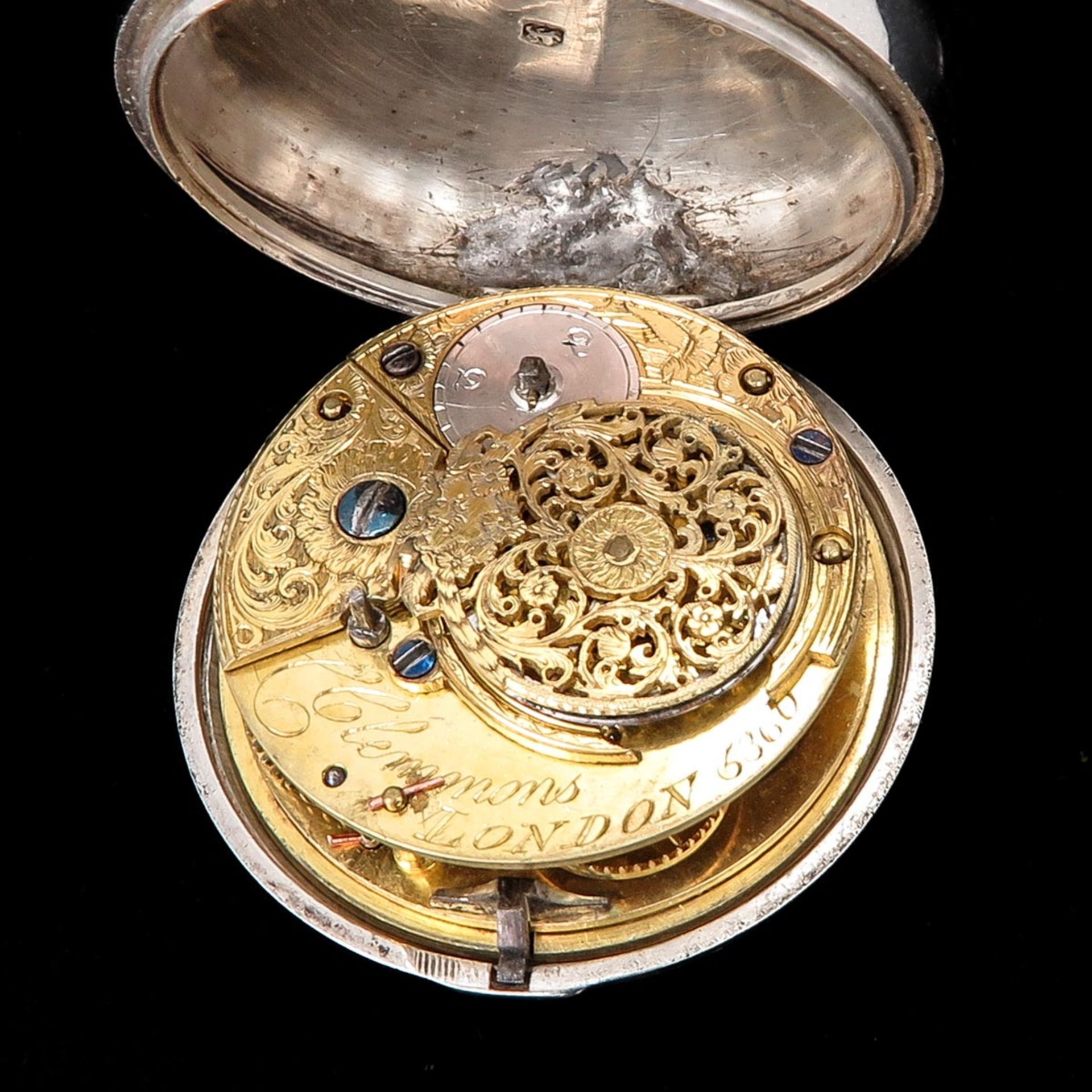 A 19th Century Silver Masonic Pocket Watch - Bild 7 aus 9