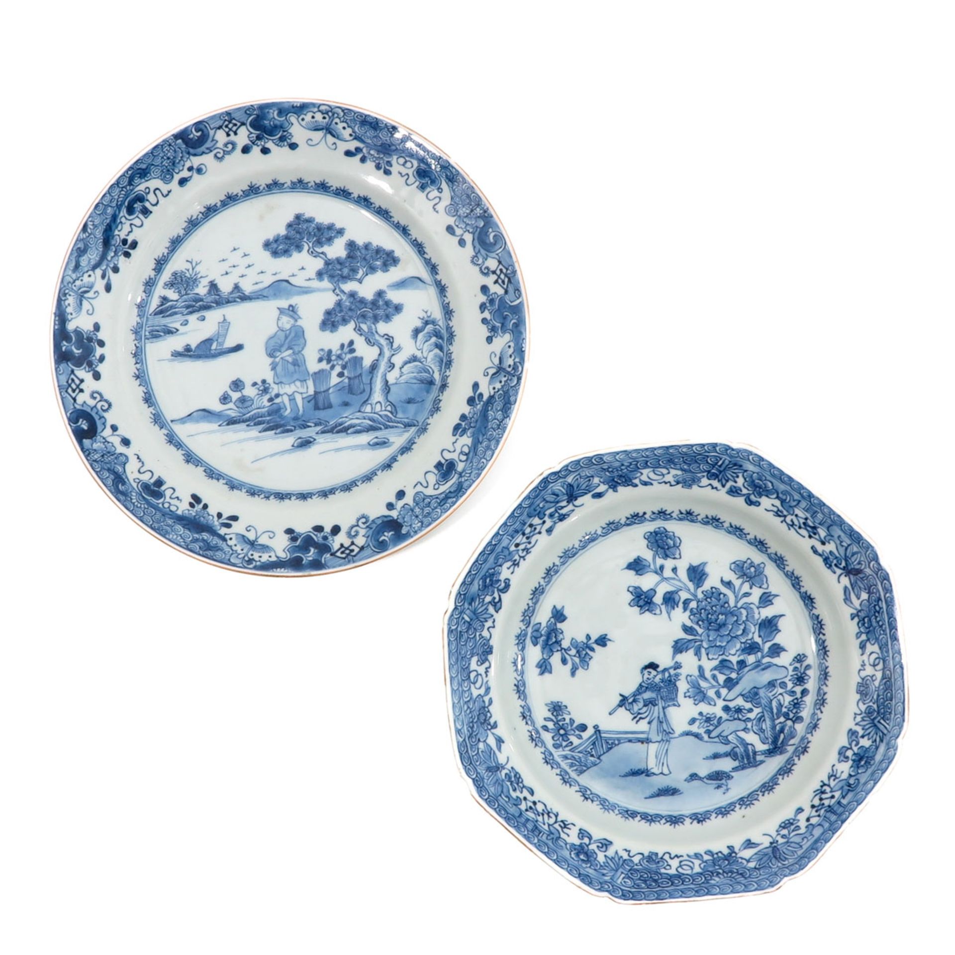 A Lot of 2 Blue and White Plates