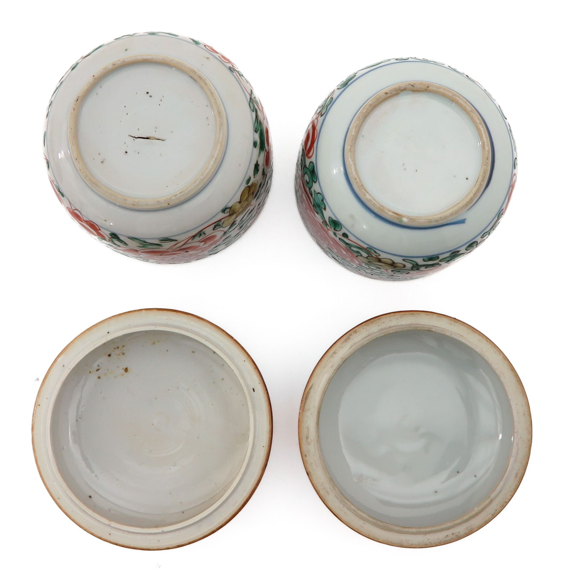 A Pair of Wucai Decor Jars with Covers - Bild 6 aus 9