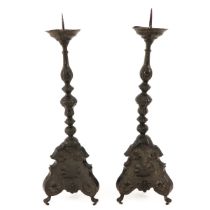 A Pair of 18th - 19th Century Candlesticks