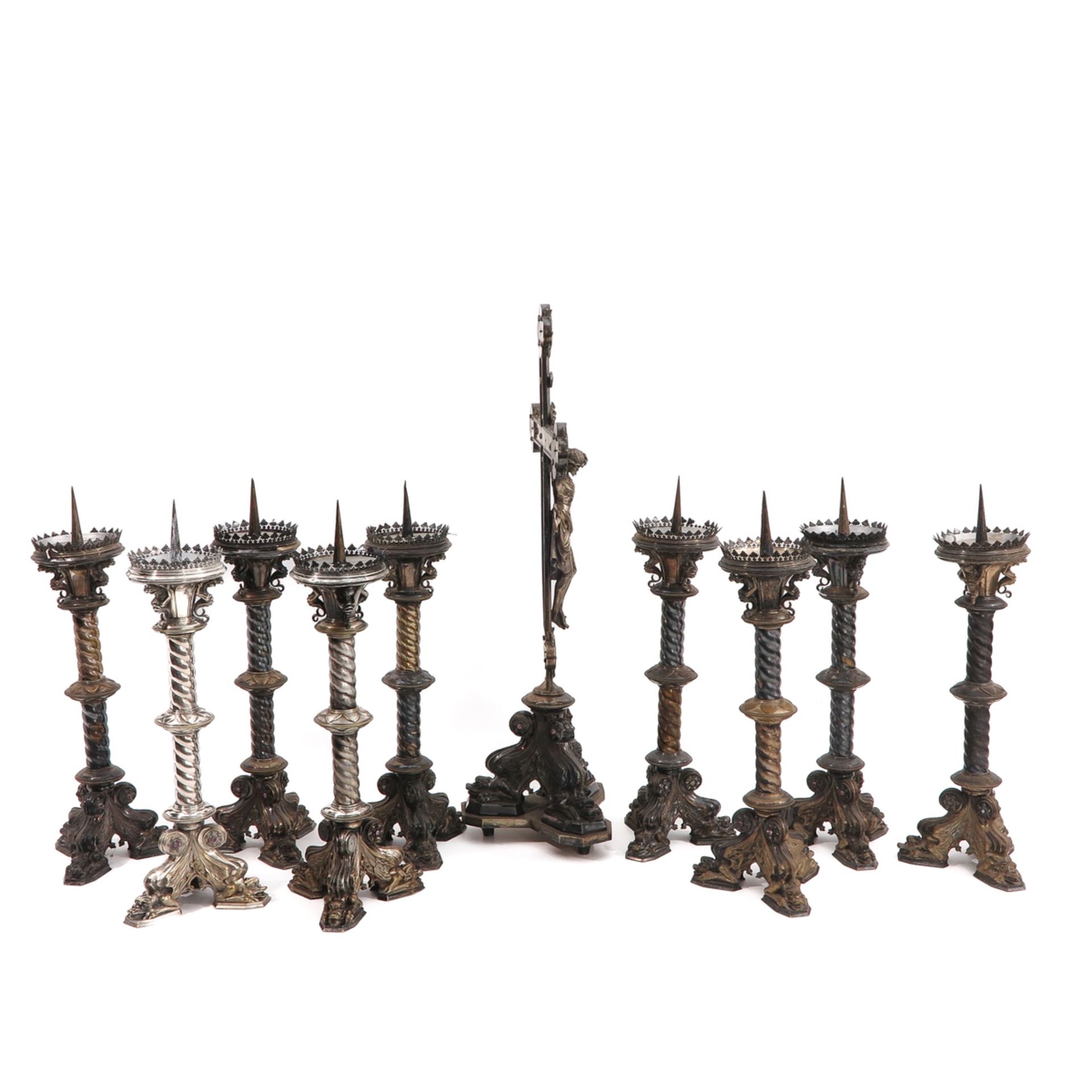 An Altar Cross and 9 Candlesticks - Bild 4 aus 9