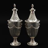 A Pair of Silver Potpourri Vases