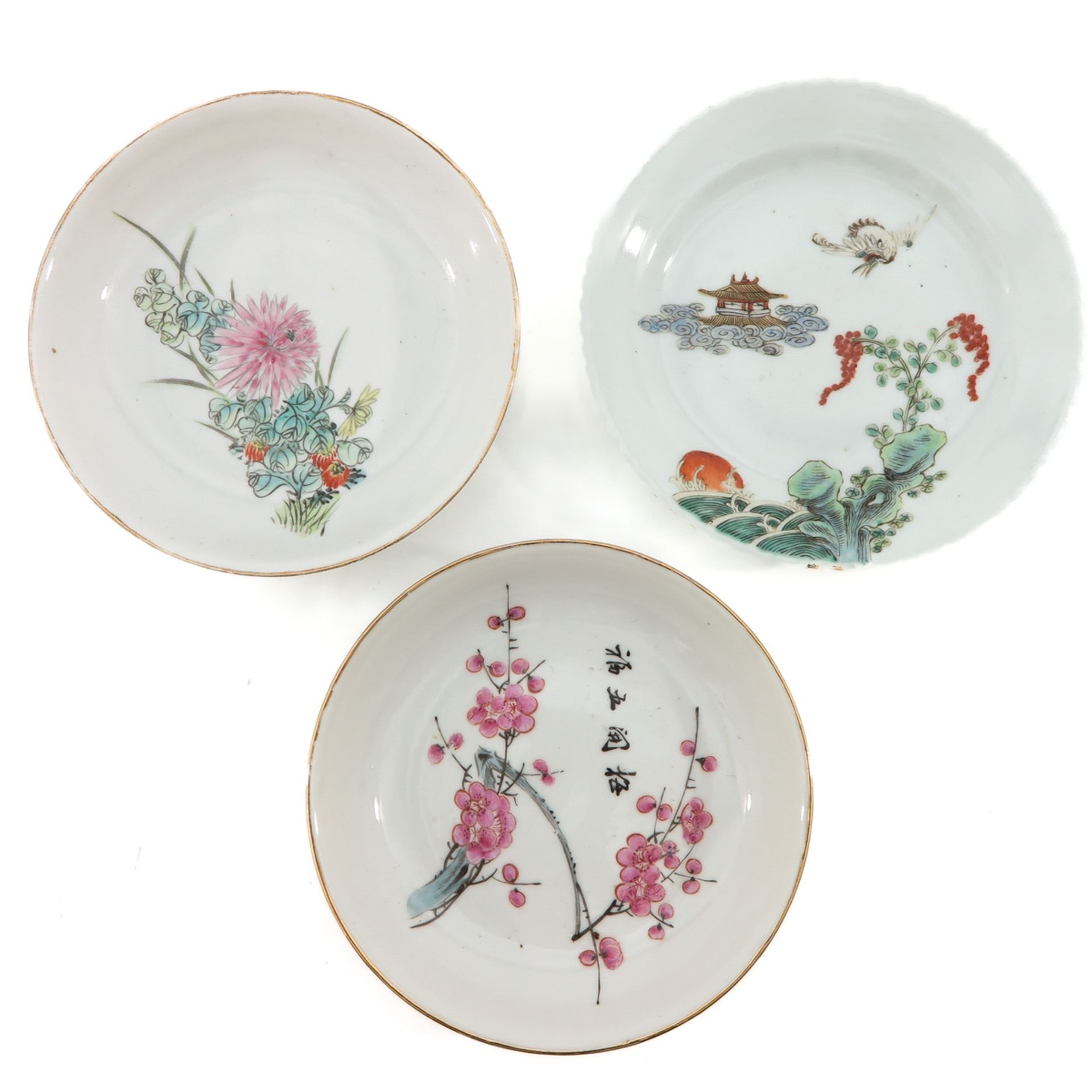 A Collection of 3 Polychrome Decor Plates