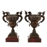 A Pair of Bronze Decorative Vases