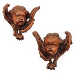 A Pair of Carved Oak Angels Circa 1700