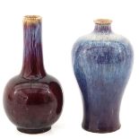 A Lot of 2 Flambe Decor Vases