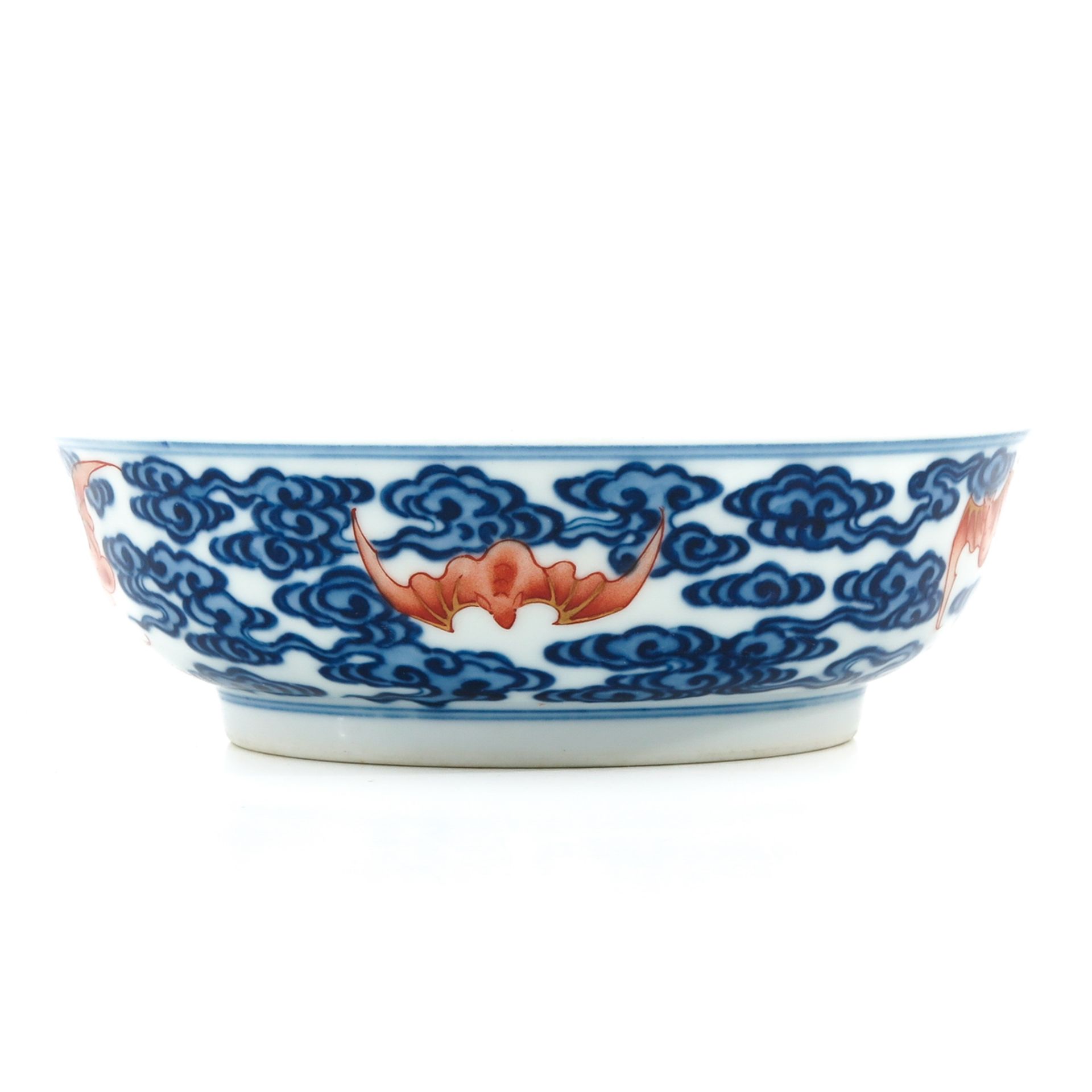 A Blue and Red Decor Bowl