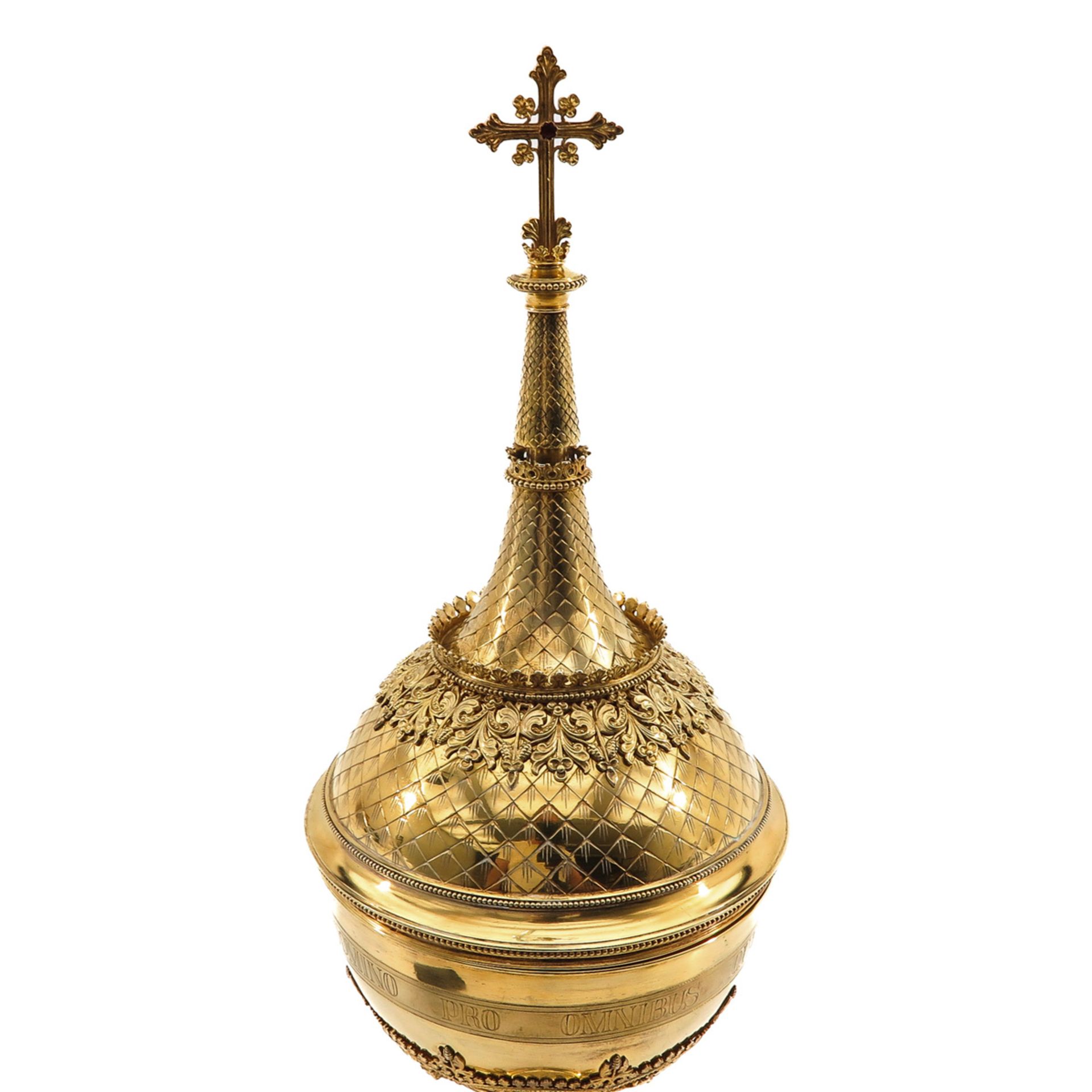 A Fine Gold Plated Silver Ciborium - Bild 8 aus 10