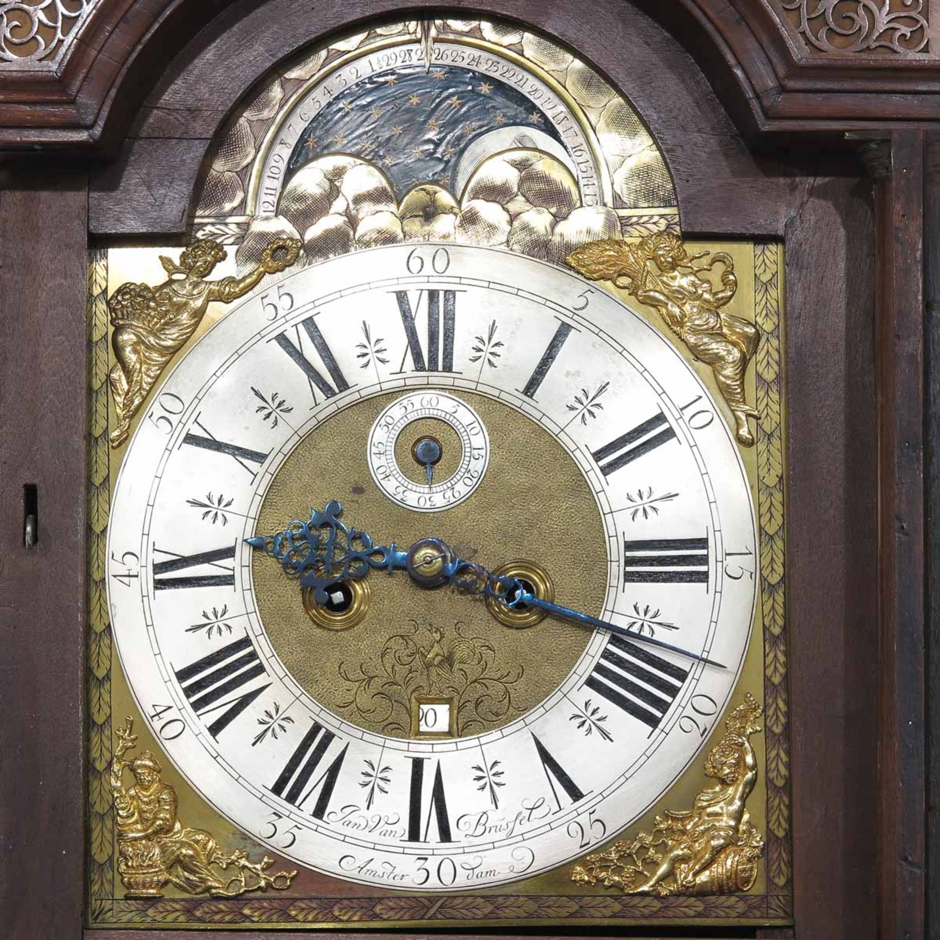 An 18th Century Standing Clock Signed Jan van Brussel - Image 6 of 9