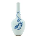 A Small Blue and White Bottle Vase