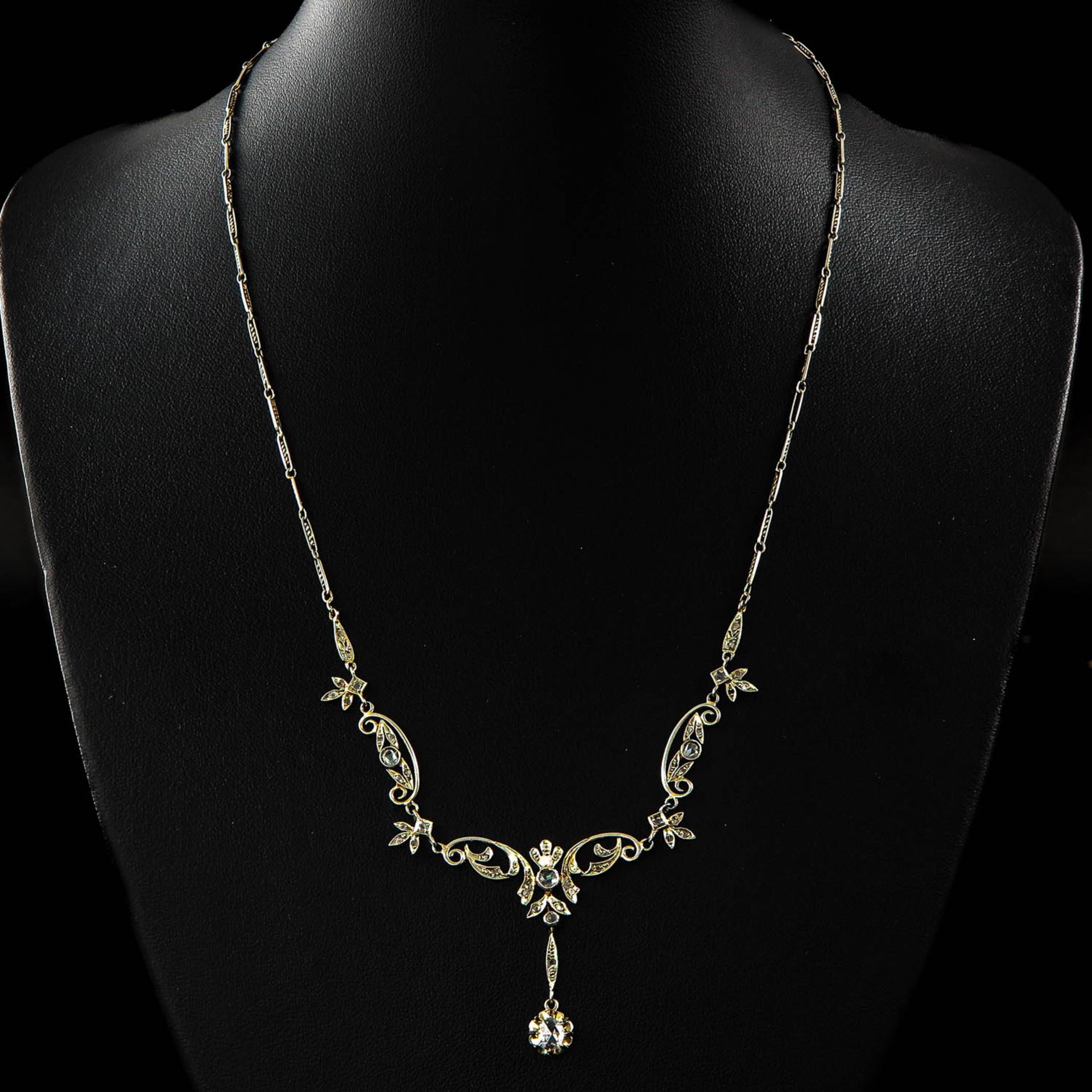 A 10KG Necklace with Rose and Antique Cut Diamonds - Image 2 of 3