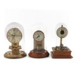 A Lot of 3 Electric Clocks Under Glass Domes