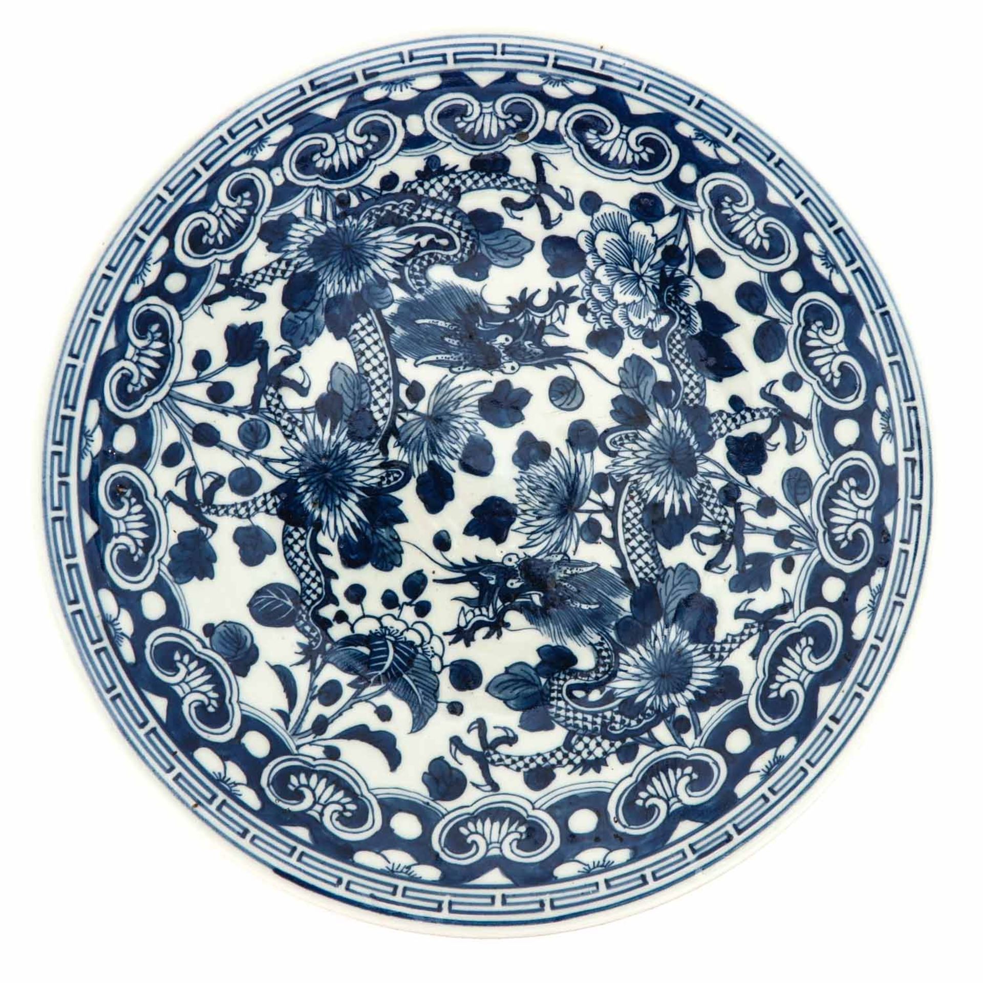 A Blue and White Plate