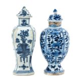 A Lot of 2 Blue and White Garniture Vases