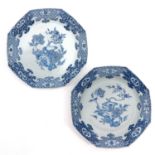 A Pair of Blue and White Sacred Fungus Plates