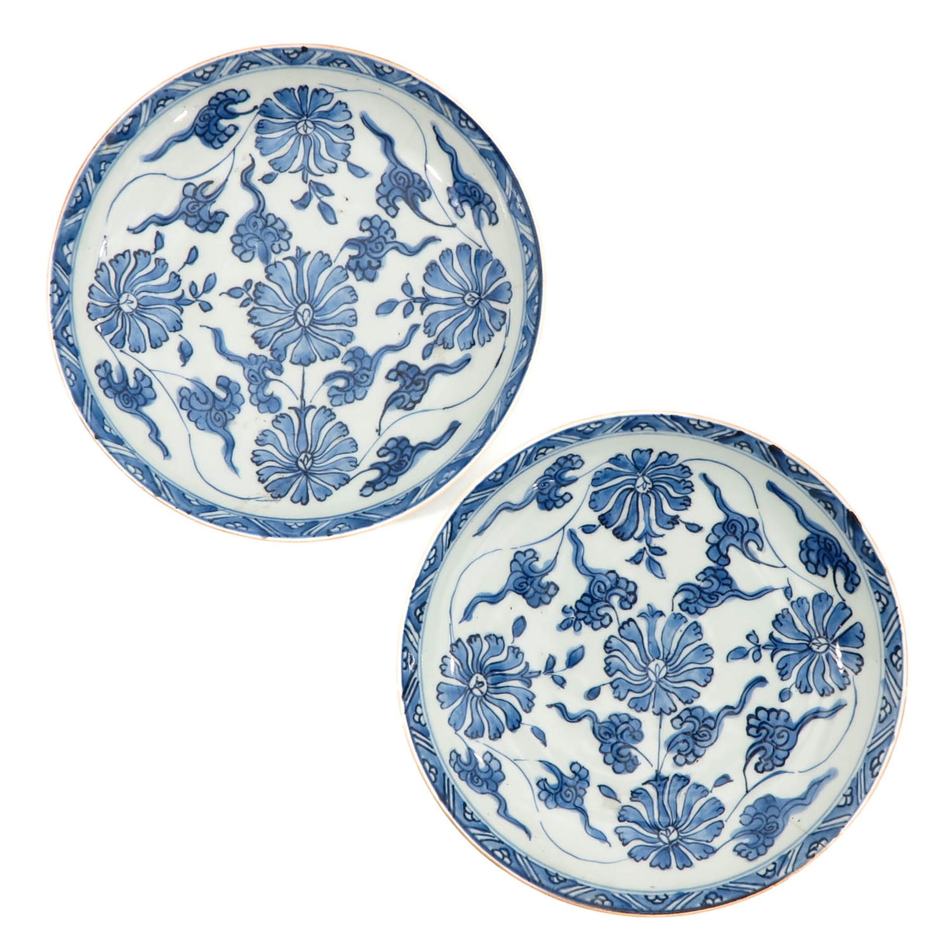 A Pair of Blue and White Plates