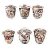 A Set of 6 Imari Cups with Covers