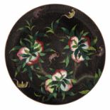 A 9 Peaches Decor Cloisonne Plate