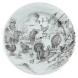 A Rare Grisaille Plate
