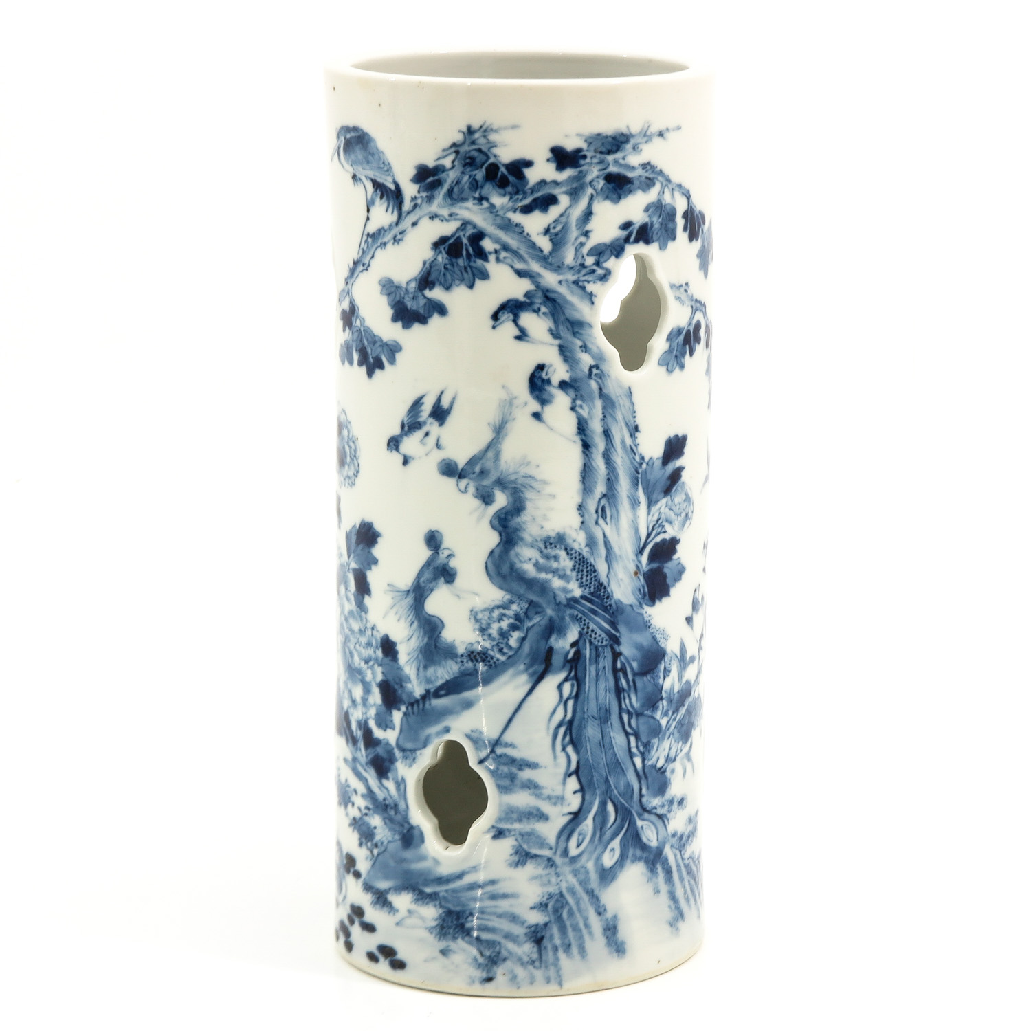 A Blue and White Hat Vase