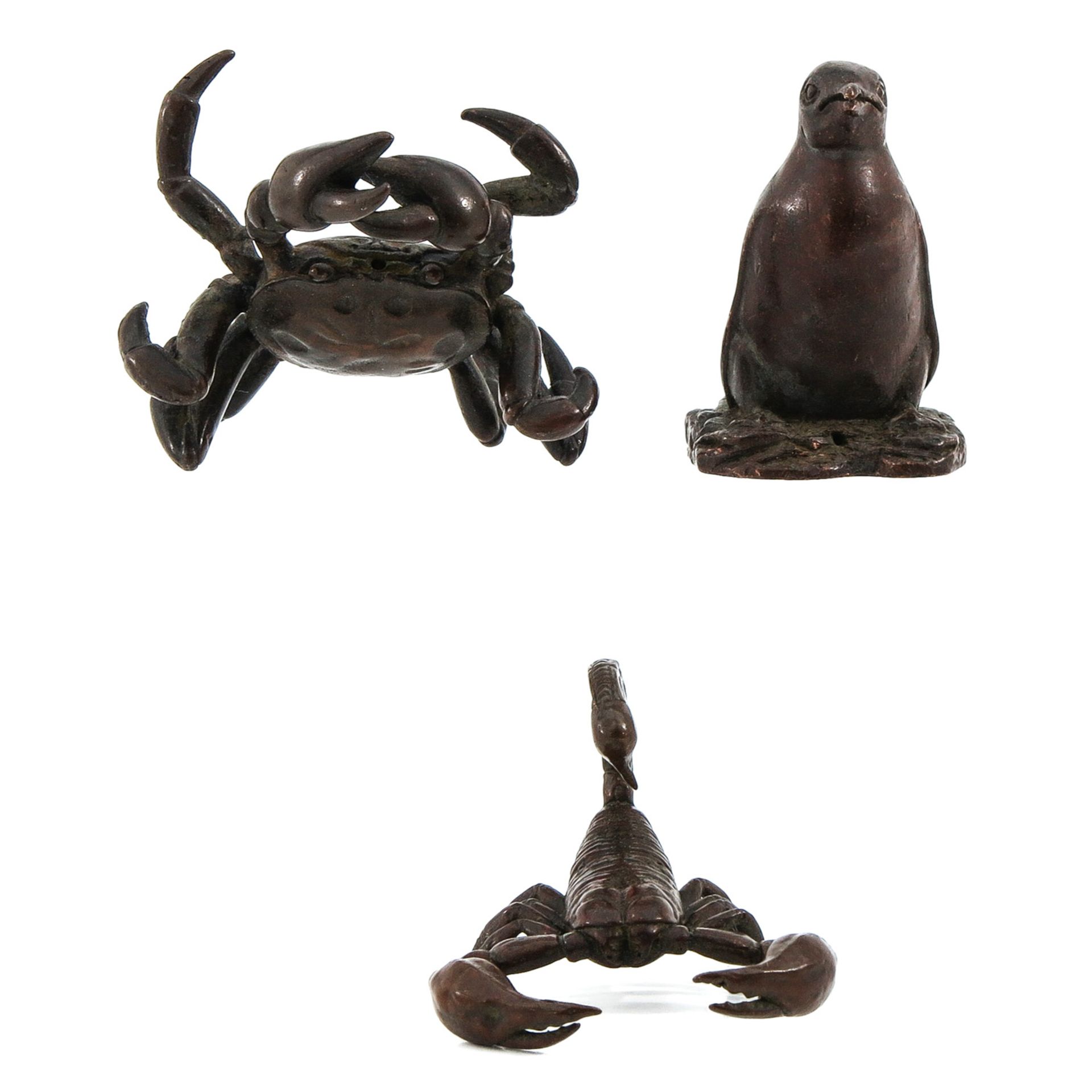 A Collection of 3 Small Bronze Sculptures