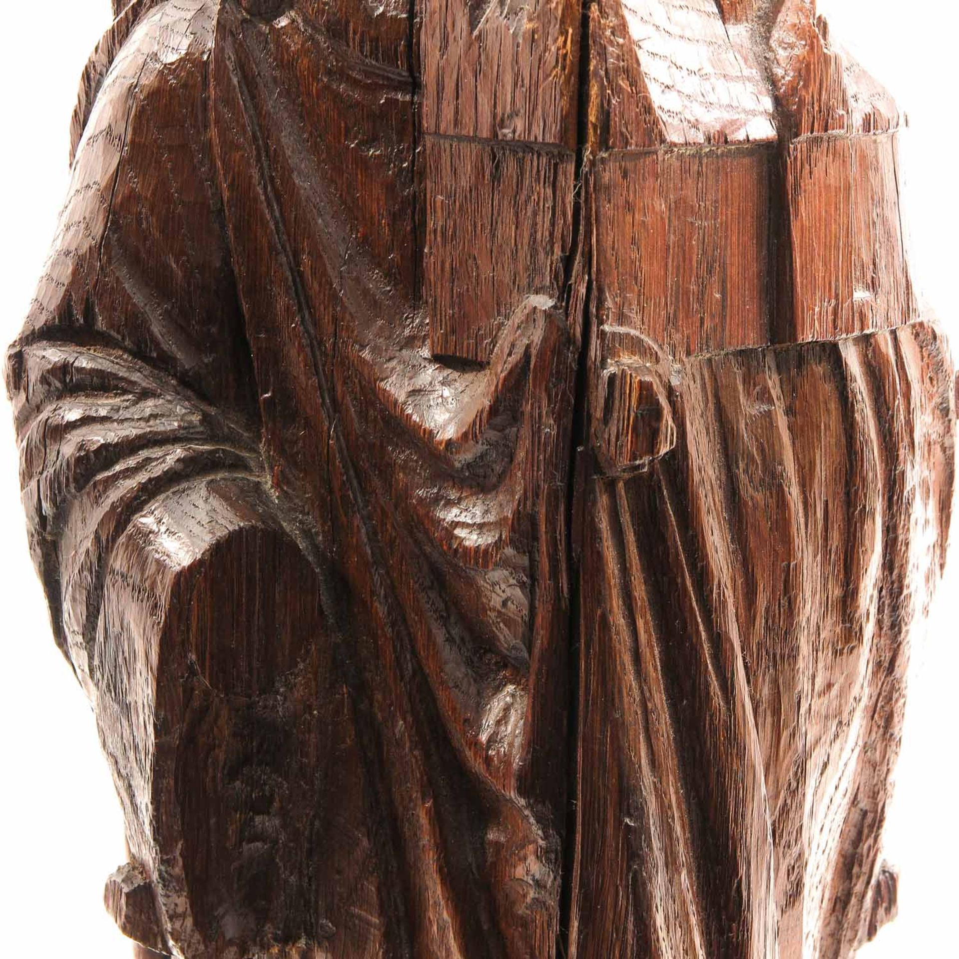 A 17th - 18th Century Oak Sculpture - Bild 8 aus 10