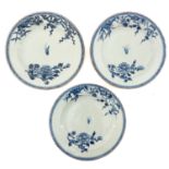 A Series of 3 Blue and White Plates