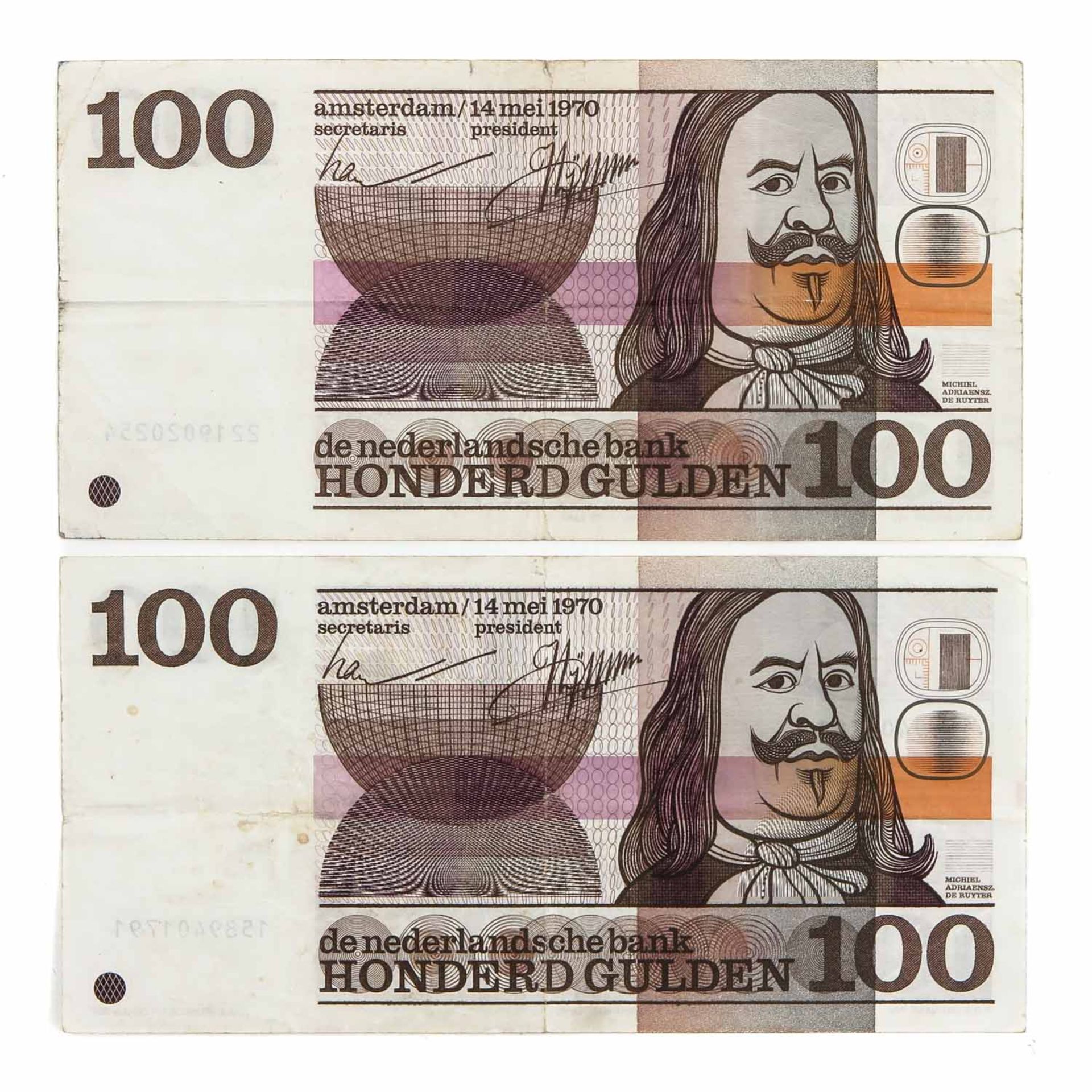 A Collection of 6 100 Guilder Bank Notes - Bild 5 aus 8