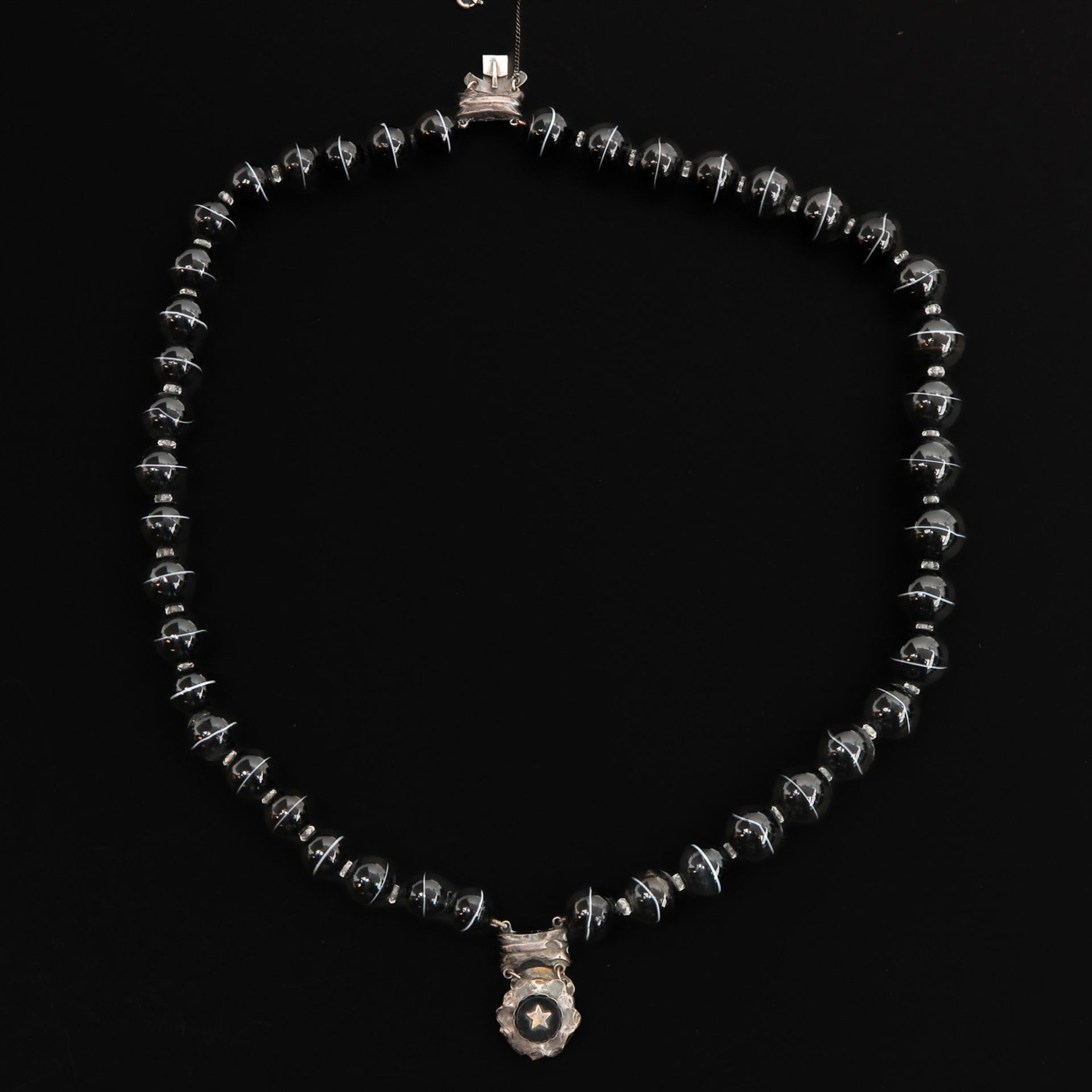 A Jacob Geurts Onyx and Silver Necklace