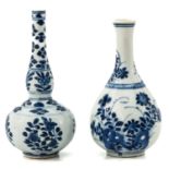 A Lot of 2 Blue and White Vases