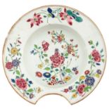 A Famille Rose Shaving Bowl