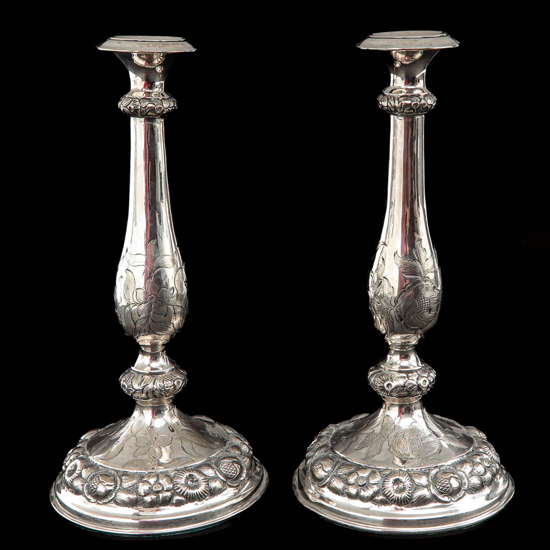 A Pair of Silver Candlesticks - Image 2 of 8