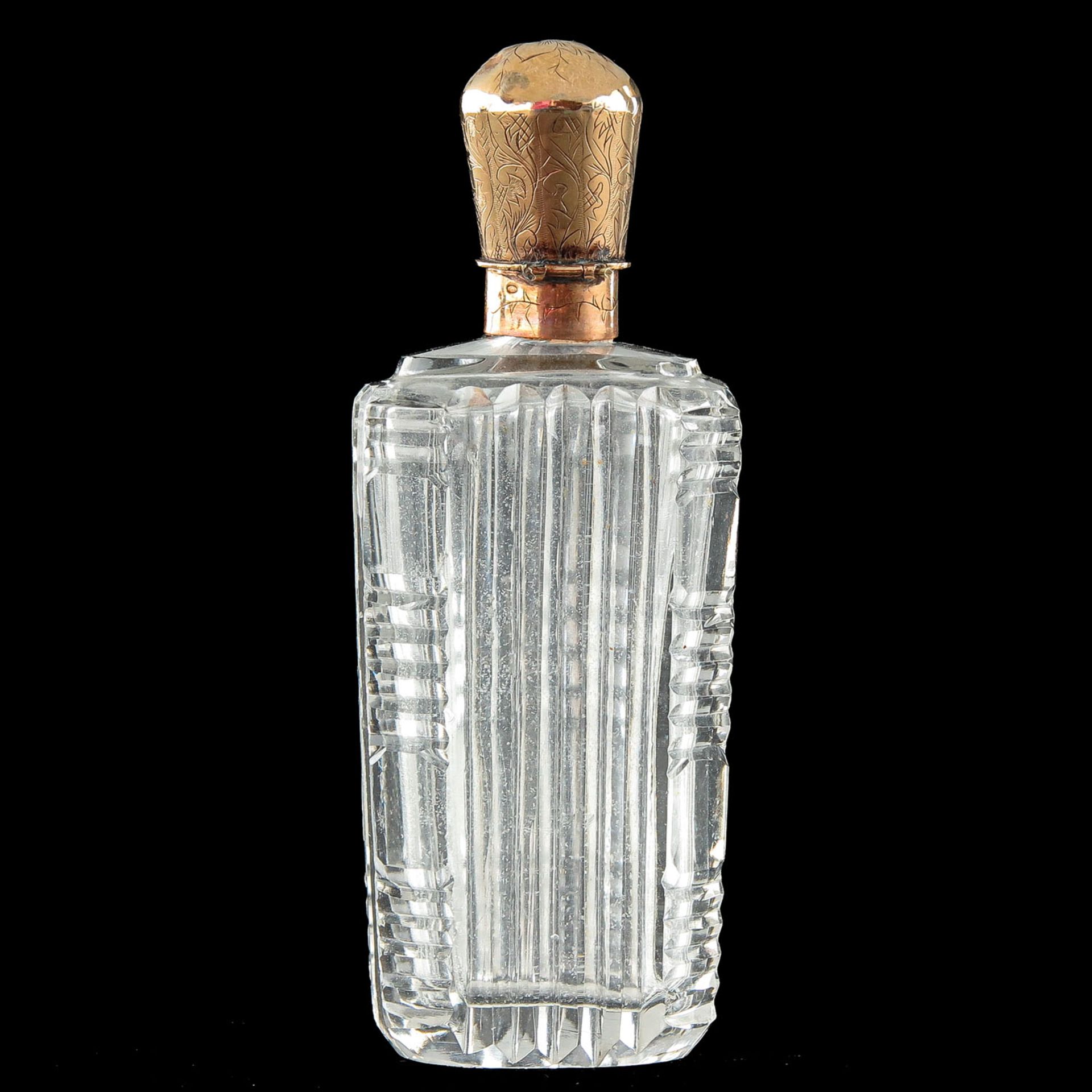 A 19th Century Crystal Perfume Bottle with Gold Fittings - Bild 3 aus 7