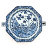 A Blue and White Warming Plate