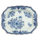 A Large Blue and White Serving Platter