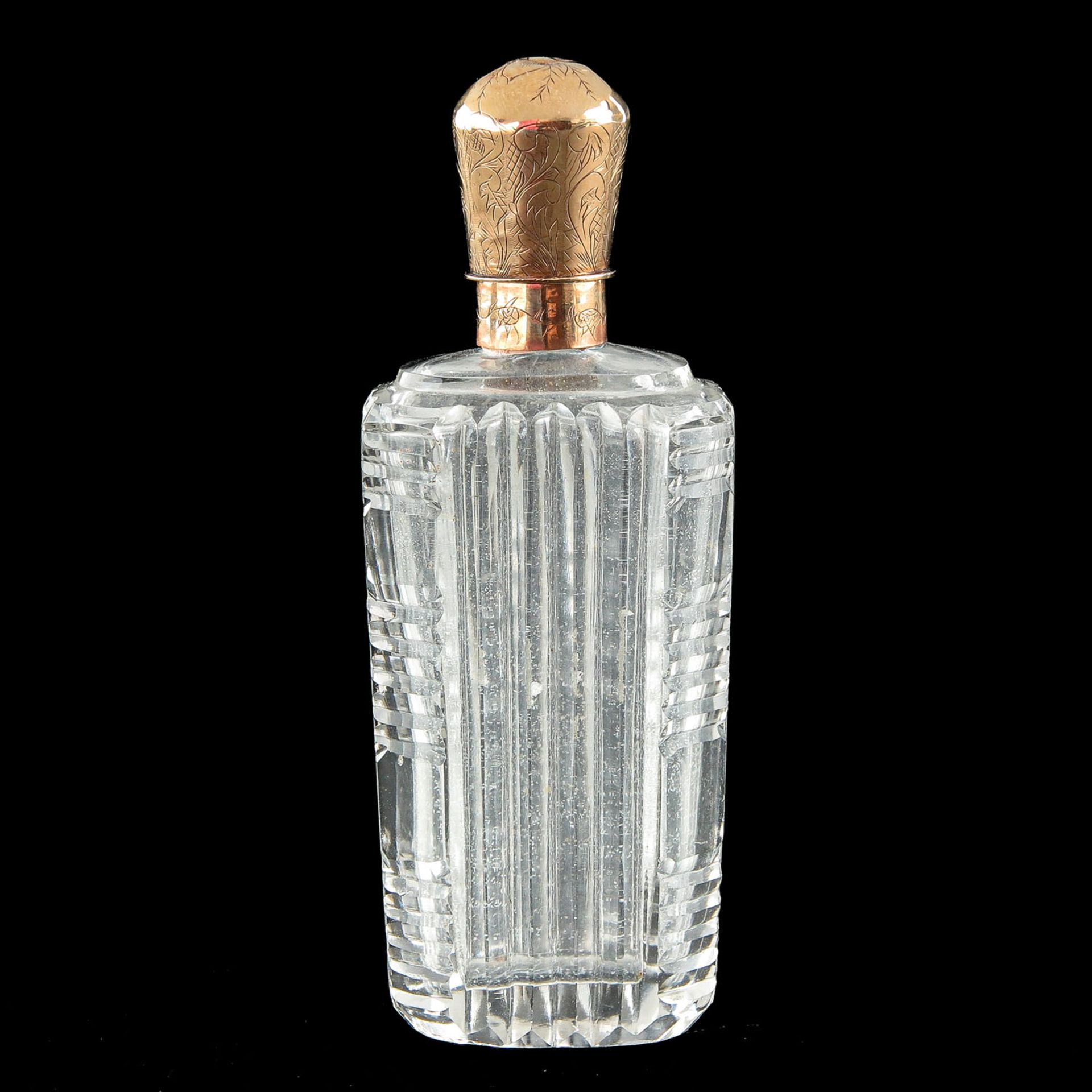A 19th Century Crystal Perfume Bottle with Gold Fittings