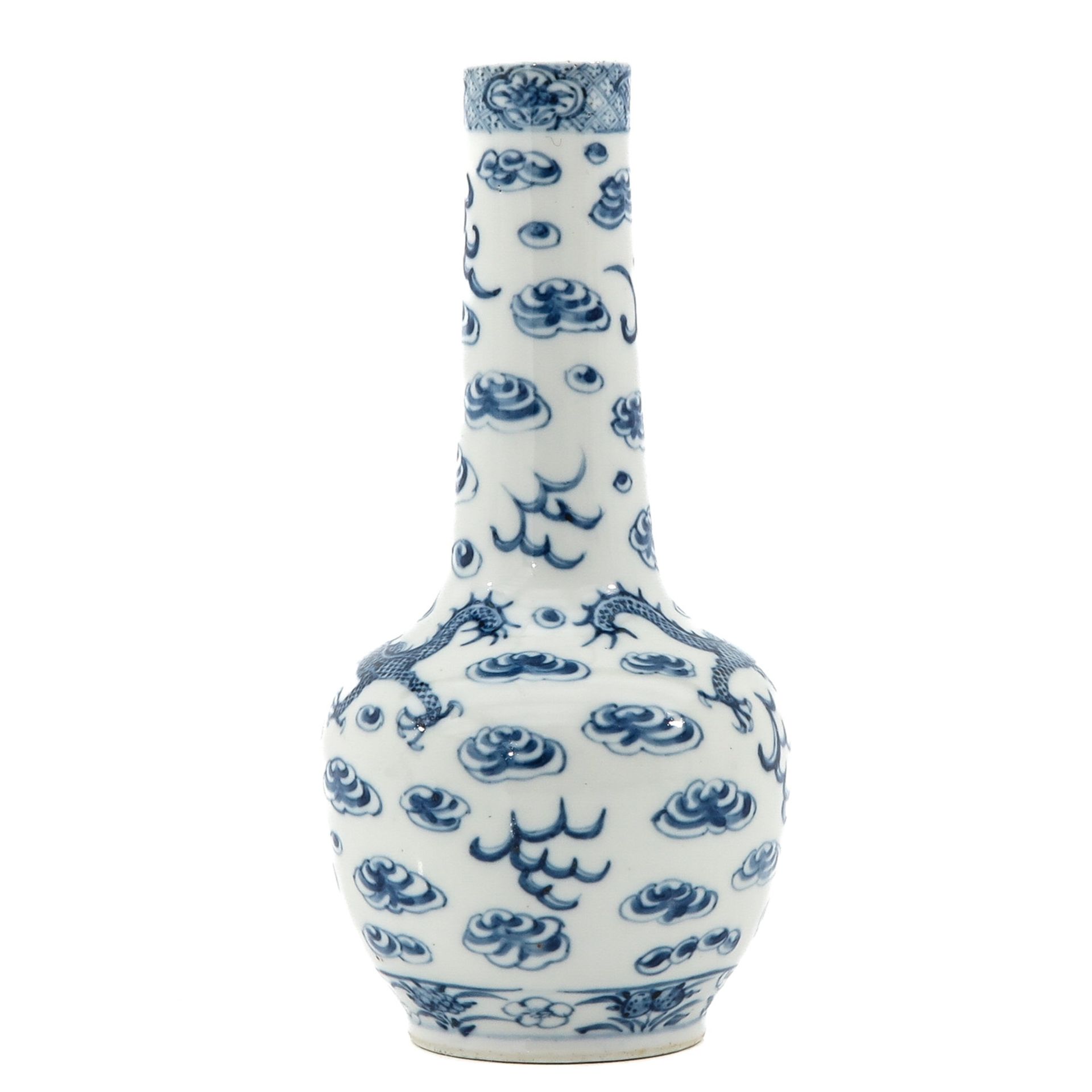 A BLue and White Bottle Vase - Bild 2 aus 10