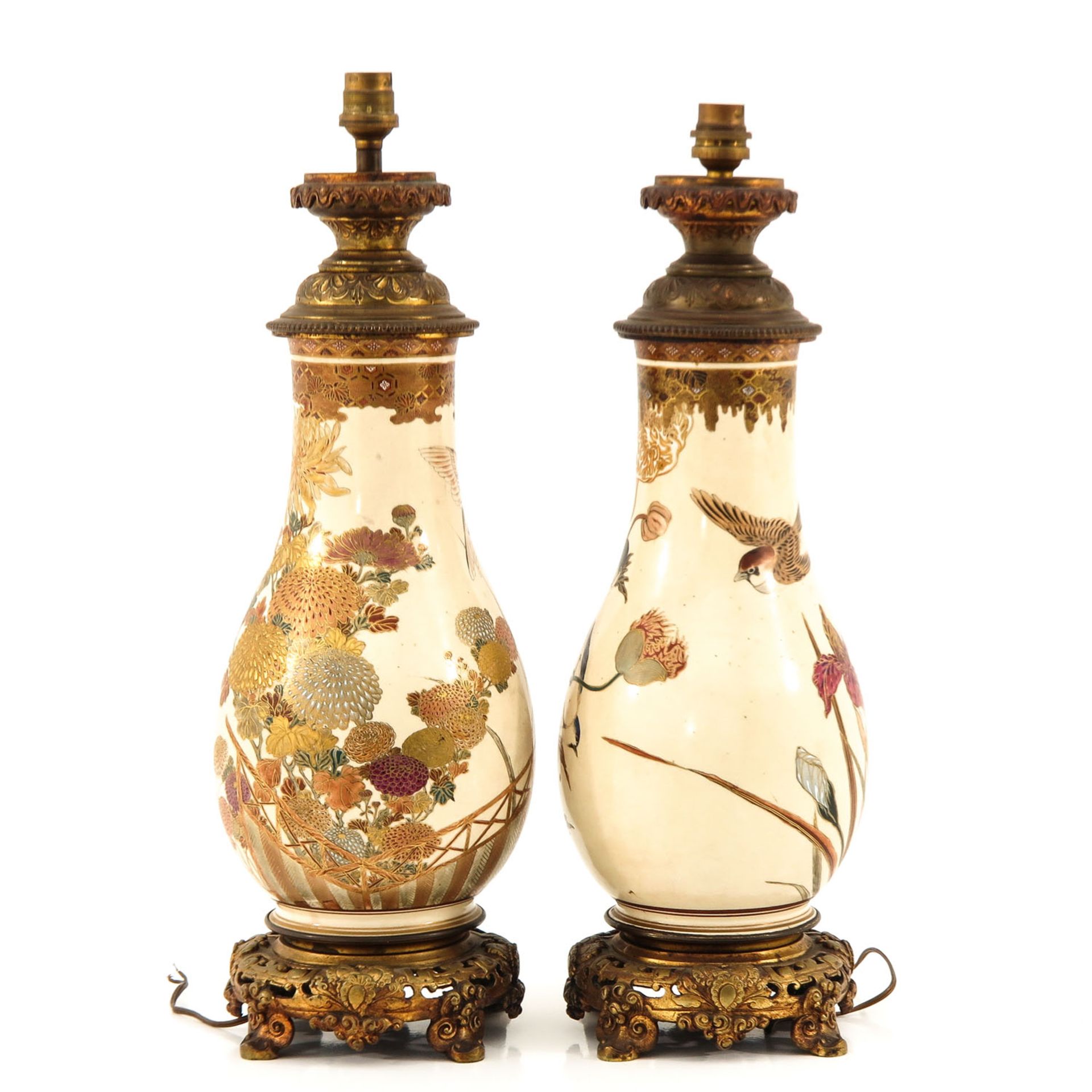 A Pair of Satsuma Lamps - Image 2 of 9